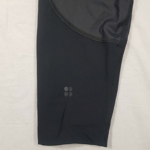 Sweaty Betty Black Grey Leggings Work Out Size S Zip Pocket Sheer Leg Gym Run - Picture 6 of 12