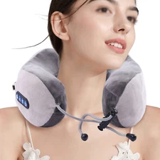 Vibrating Neck Pillow Massager Electric Heating Massage Relax Shoulder Cushion