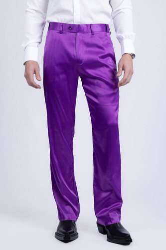 Barabas Men's Shiny Stretch Solid Color Dress Pants 5CP09 - Picture 74 of 82