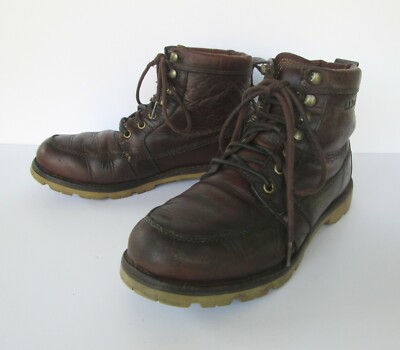 L.L.Bean Mens Brown Leather East Point Moc Toe Waterproof Hobo Chic Boots  9