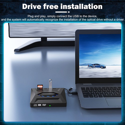 7in1 External USB 3.0 DVD CD RW Writer Drive Burner Reader Player For Laptop PC~ - Picture 9 of 13