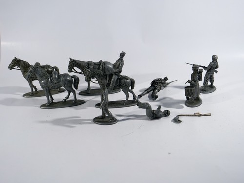 MHSP France lot important cavalier chevaux métal ancien étain 6,5 cm - Imagen 3 de 6