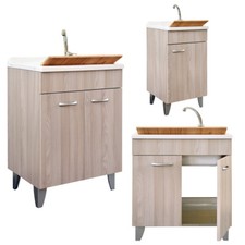 MOBILE LAVATOIO LEGNO ANTE LAVABO LAVAPANNI PILOZZA LAVANDERIA BAGNO PRIME OLMO