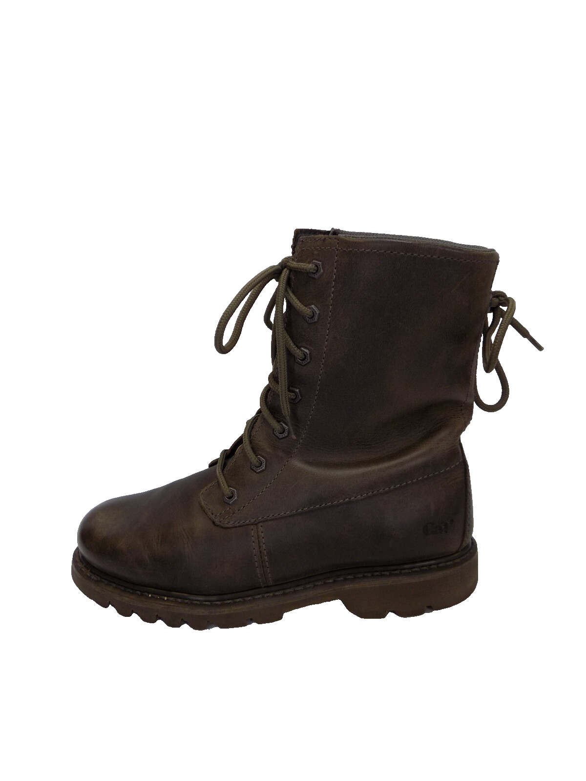 SAOLA Stivali Caterpillar GATTO larghi donna taglia 8 stringati pelle grigia suola grossa