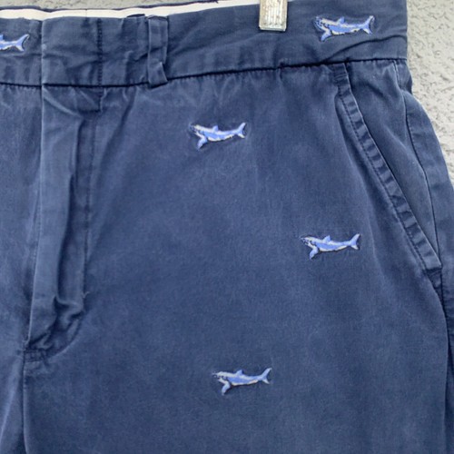 Polo Ralph Lauren Rugby Pants Mens 34x32 Blue Shark Dolphin Fish Print RARE - Picture 22 of 24