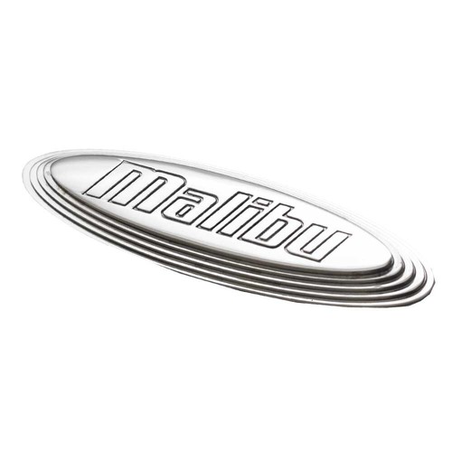 Malibu Boat Logo Emblem Plate 5 x 1 3/8 Inch 304SS Malibu-23A - Picture 3 of 5