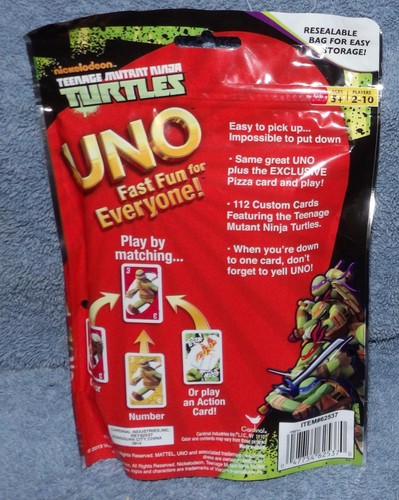 UNO TEENAGE MUTANT NINJA EDICIÓN TORTUGAS EDADES 5+ TMNT UNO - Imagen 2 de 6