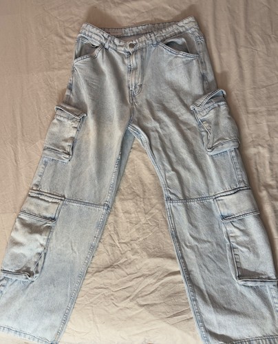 Gran Canaria Pantalón Cargo Zara Hombre Talla 32 EUR 42 Denim Claro