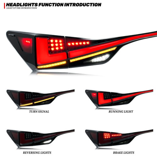 LED Tail Lights for Lexus GS350 GS200t GSF 2012-2020 Sequential Black Rear Lamps - Picture 4 of 5