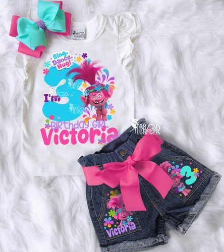 Trolls Birthday Shirt, Trolls Birthday Shirts, Poppy Birthday Shirt, Poppy Shirt - Picture 2 of 13