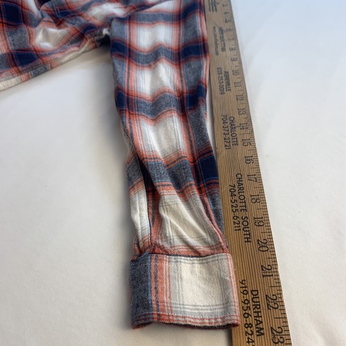 Wonder Nation Boys Shirts Size XXL (18)Flannel Check Orange Button-Down GUC!!!! - Picture 6 of 8