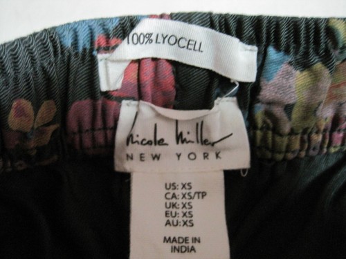 PANTALONES NIKOLE MILLER NEW YORK 100% LYOCELL GRIS/FLORAL TALLA XS NUEVOS CON ETIQUETAS - Imagen 4 de 8