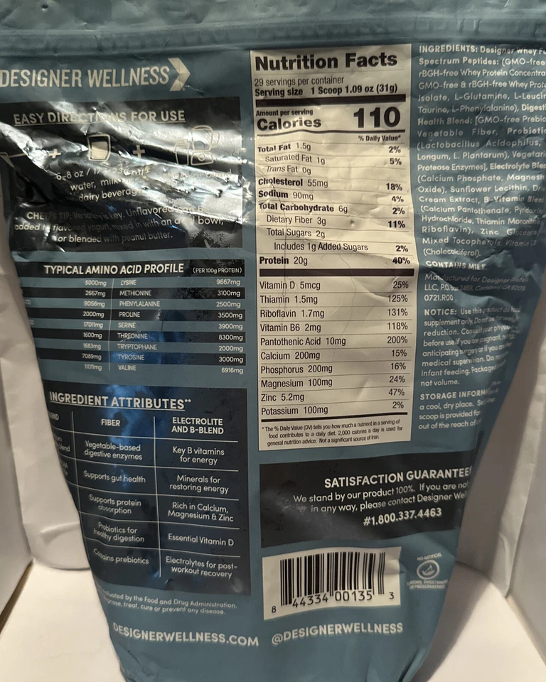 Designer Whey 100% Whey Protein em pó - puramente sem sabor. - Imagem 3 de 4