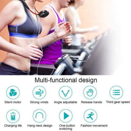 Portable Hanging Neck Sport Fan Lazy Neckband USB Rechargeable Personal Mini Fan - Picture 10 of 13
