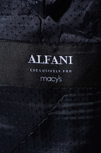 48R Alfani Dark-Gray Pinstriped Cashmere/Wool 2-Piece Suit 42x29 Trousers Jacket - Picture 12 of 14