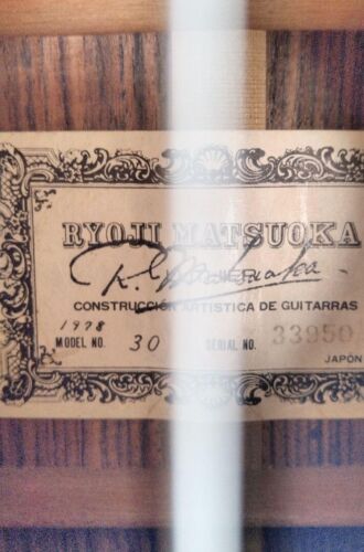 Guitarra clásica Ryoji Matsuoka M-30 con estuche de transporte suave 1978 vin... - Imagen 3 de 7