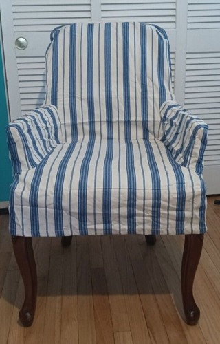 Armchair Slipcover Pottery Barn Oxford Stripe Napa Farmhouse Style NEW Rare Find