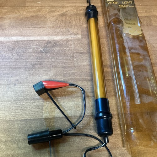 Vintage Electrical - 12V DC Fluorescent Work Light Car Charger & Clip Wire Power - Picture 2 of 9