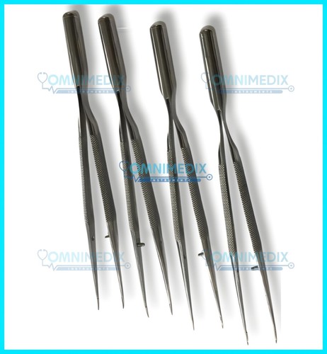 4 Piezas Pinzas Pinzas Mango Redondo Micro Instrumentos Oftálmicos Acero Inoxidable - Imagen 3 de 5