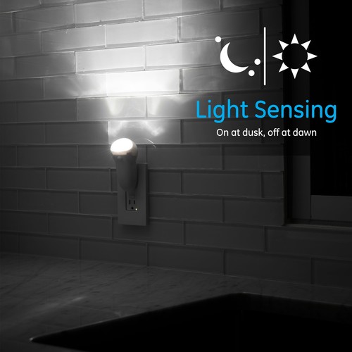 GE 3-in-1 Wiederaufladbares LED Stromausfall Nachtlicht, Plug-In, Auto, Ein/Aus, Weiß - Bild 2 von 12