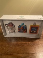 NEW ALDI Brand Set Of 3 Christmas Tree ORNAMENTS 2024 SEALED New In Box Rare