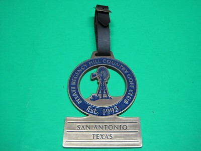 Golf Club Bag Medallion Hyatt Regency Hill Country San Antonio Texas All Brass
