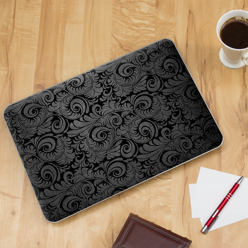 Laptop Skin Wrap Universal for 13 inch - Black Floral - Picture 4 of 7