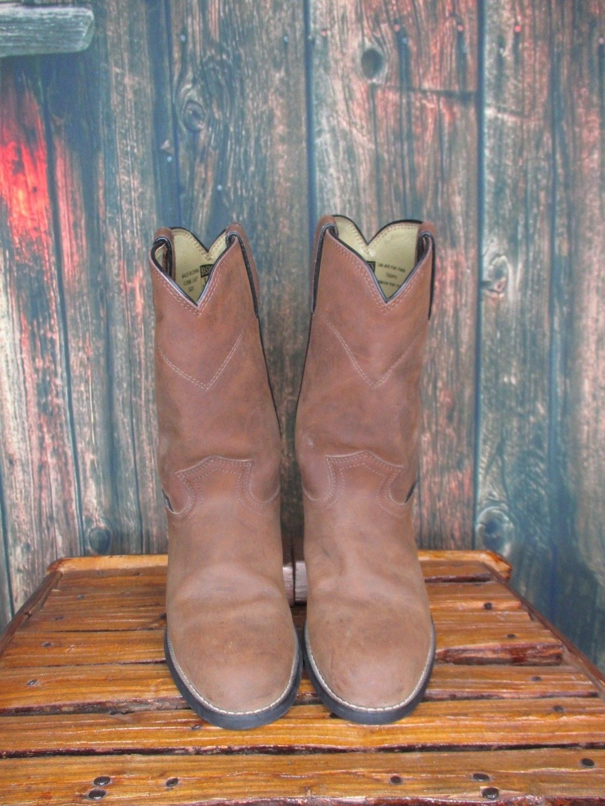Señoras Justin Basics Marrón Cuero Occidental botas Sz 6.5 C Roper Señoras Justin Basics Marrón Marrón Marrón Cuero Occidental botas Sz 6.5 C Roper Obtén lo ultimo