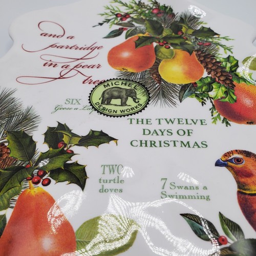 Christmas Tree with Pears Melamine Serveware Plate - NEW - Michel Design Works - Picture 2 of 3