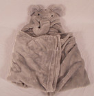 HB Elephant Gray Plush Blanket 28x40 Soft Elephant Hood Wrap Fleece