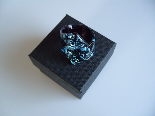 Ring Made Of Original Murano Glass Jewelry Unique Handmade Colorful Size 20.5 - Picture 3 of 7