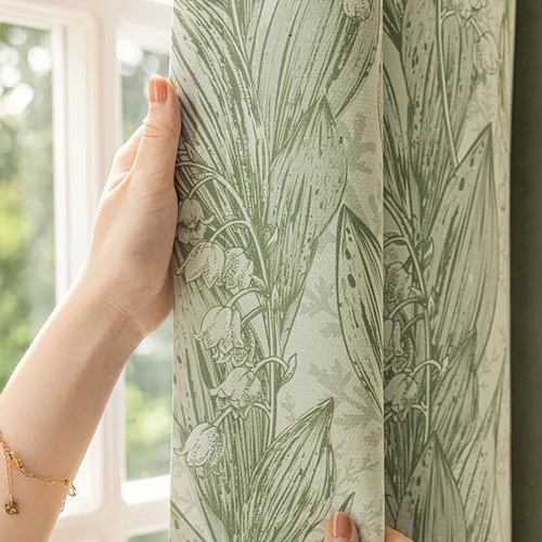 Blackout Chenille Splicing Curtains Living Room Bedroom Modern Simple Custom - Picture 3 of 30