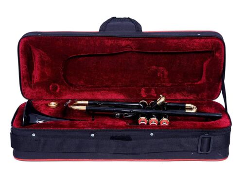 Trumpet bb Pitch Black Made free Hard Case And Mouthpiece TRUMPETS HORN - Picture 4 of 4