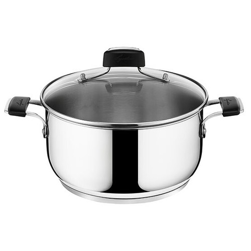 LAGOSTINA CASSERUOLA TEMPRA IN ACCIAO INOX E COPERCHIO CM 16 18 20 22 24 26 - Foto 5 di 5