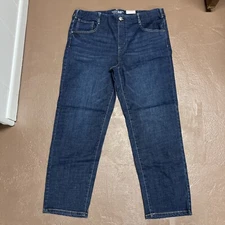 Time and Tru Women's Dark Wash Mid Rise Straight Leg Pull On Jeans XL (16-18)