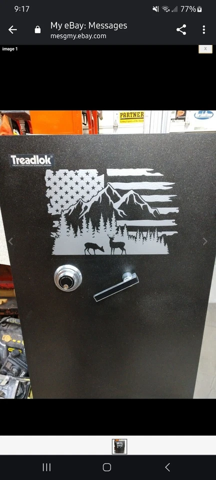 Calcomanía de vinilo de ciervo escena paisaje bandera montaña - pegatina para coche camión 1.0 Foto 2 de 4