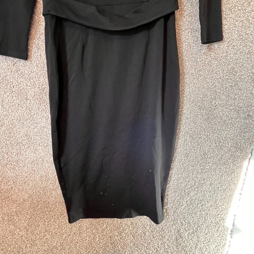 Unique Vintage Womens M (6-8) Dress Black Wiggle Dress 60s Retro Rhinestone NWT - Picture 6 of 11