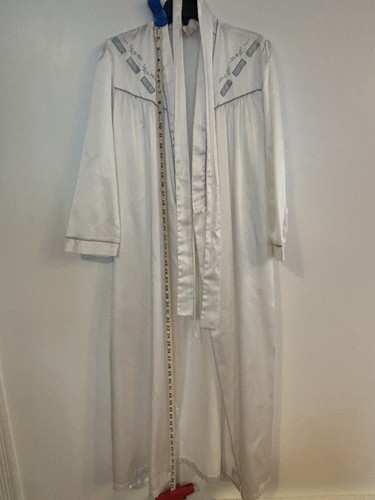 Barbizon Vintage Nightgown & Robe 2 Piece Set Light Blue Long Sleeve Small - Picture 11 of 20
