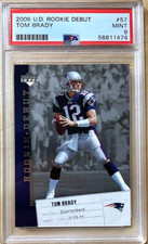 2006 UD Rookie Debut Football #57 Tom Brady PSA 9