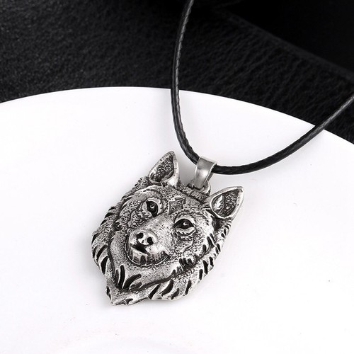 Jewelry Necklace Amulet Wolf Head Men Pendant Tibetan Silver Animal Fashion - Picture 8 of 11