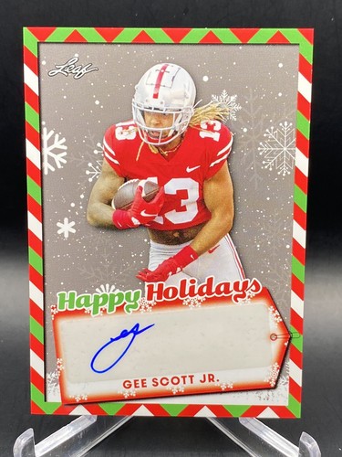 2022 Leaf Draft Autographs Gee Scott Jr. Auto Happy Holidays Parallel Buckeyes - Picture 2 of 7