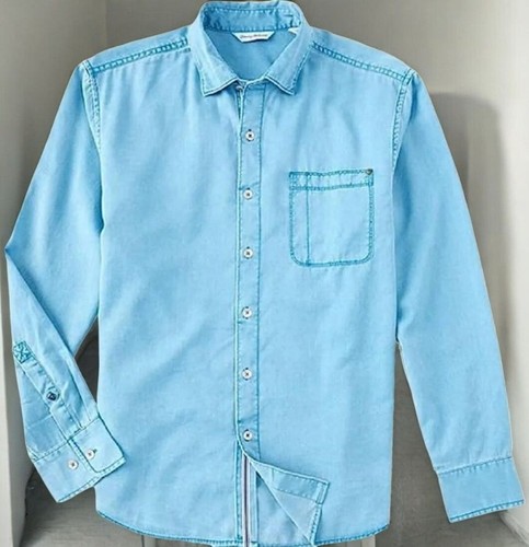 Tommy Bahama Para Hombres Mambo Azul Manga Larga Sarga Tahití Camisa de Campamento NUEVA 4XLB - Imagen 7 de 8
