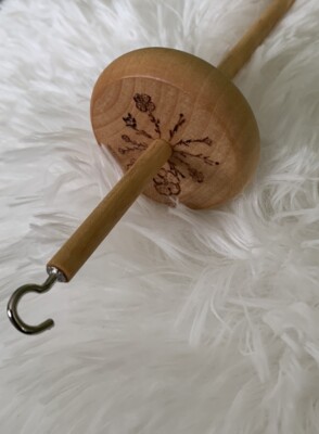 Drop Spindle - handgefertigte verzierte Top Whorl Spindel - Spingarn & Faden