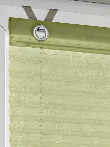 Klemmfix Plissee Raffrollo olive grün Klemmrollo Oesenrollo ab 70 cm H-Home - Bild 2 von 2