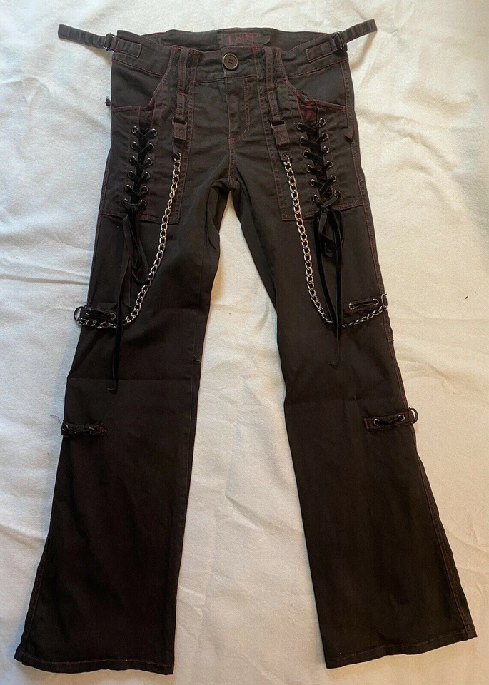 Vintage Y2K Tripp NYC Daang Goodman sz 3 lace velvet black chains sexy punk goth