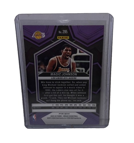 MAGIC JOHNSON 2023-24 Mosaic NBA Greats Silver Holo Prizm card #295 Lakers HOF - Picture 2 of 2
