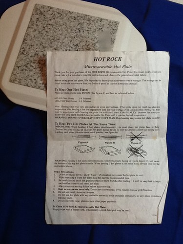 HOT ROCK MICROWAVE HOT PLATE WHITE & GREY GRANITE 10 X 8" (GENTLY USED) 082124A - Picture 2 of 9