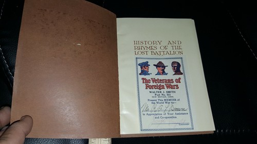 1929 BOOKLET History And Rhymes Of The Lost Battalion w DEDICATION PAGE VFW WWI - Picture 3 of 12