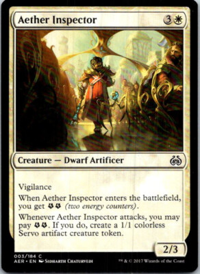 Aether Inspector Aether Revolt Magic The Gathering Light Play