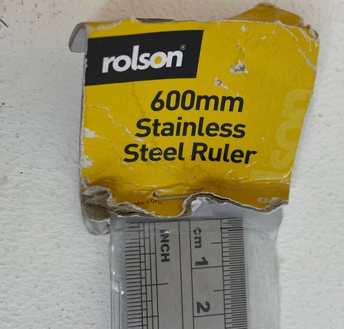 Rolson Stainless Steel Ruler - 600mm: Precision Measurement for Craftsmen and... - Picture 2 of 3